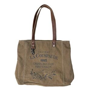 Myra Pasban Tote Bag canvas vintage looking La Couspaude French Wine Boho